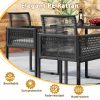 product-open-2d20a0689eb1431a9f2633463cfb27c7-goods LIFEZEAL 3pcs Patio Dining Set, Outdoor Space-Saving PE Wicker Bistro Set with Cushions, Patio Tempered Glass Top Table and Chairs Set for Porch, Garden and Backyard