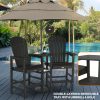 product-open-2db31aaffc6c43d68617a94f9c90d0b6-goods 2pcs High-legged Adirondack Chair Set, All-weather High-density Polyethylene (HDPE) Bar Stool, Outdoor Chair with Double Tray and Parasol Opening, Suitable for Balconies, Poolside, Backyards, and Patios.