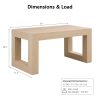 product-open-2e06f166a822405da11cfb349a70d048-goods Andehomy 63" Modern Farmhouse Dining Table Suitable for 4-6 People, Rectangular Kitchen Island Table with Sturdy Legs & MDF Top, Natural Oak, Assembly for Dining Room, Living Room, Kitchen, Space-Saving