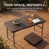 product-open-2eb4058f13c44aef994c1a6cef38a5e0-goods 4ft Adjustable Height Patio Table, Outdoor Foldable Plastic Picnic Table, All-Weather Design