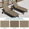 3pcs Outdoor Patio Bistro Set | Adjustable Backrests, Wheels For Easy Mobility, Includes Side Table, Perfect For Poolside, Garden, Deck, Beach - Brown, Metal Frame, All-Weather Rattan Wicker Furniture Set, Compact Space Bar Height
