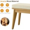 product-open-2f988a05b2724807ae7b42d9acd45914-goods Stylish Outdoor Bench with Soft Cushion, Premium Acacia Wood, Perfect for Patio, Garden, or Yard, Chic Beige Finish