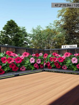 2D Door Banner, 1pc of Wall Decoration, Outdoor Decor, Balcony Privacy Curtain, Decorative Fence, Indoor And Outdoor Banners, Beautiful Digital Printed Pattern Railing Decoration, Available in 3 Sizes, Terrace Protective Fence Cover