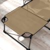 Outsunny 2pcs Folding Chaise Lounge with 5-Level Reclining Back, Outdoor Tanning Chair with Reading Face Hole, Outdoor Lounge Chair with Side Pocket And Headrest for Beach, Yard, Patio, Beige