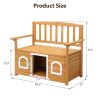 Wooden Bench for Outdoors, Versatile Garden Furniture with Dog Shelter and Storage Area, Ideal for Patios, Yards, and Verandas