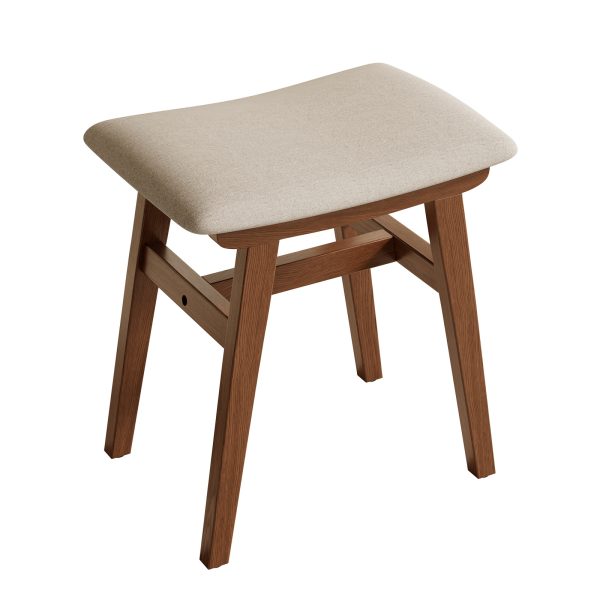 product-open-30fabd0f6ed44e9c8dd72697dd2f0357-goods Solid Wood Vanity Chair, 18.5 Inch Height Vanity Stool, Chair for Bedroom, Durable And Sturdy, Padded Seat, Modern Easy, Home Decor Additions, Limited-Time Flash, Free Shipping