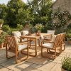 product-open-323c96dfdaf14a3085cd6913b49c90c7-goods 7pcs Patio Dining Set Outdoor Dining Table And Chairs Stylish Outdoor Furniture Set with Removable Cushions for Patio, Backyard, Garden, Natural Wood And Beige Cushion