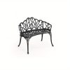 [Heavy-Duty Outdoor Bench] Heavy-Duty Cast Aluminum Outdoor Bench with Elegant Black Wrought Iron-Like Design - Heavy-Duty Garden, Patio, Park Bench - All-Weather & Rustproof - Sturdy Curved Backrest & Footrest - Easy Assembly for Deck, Lawn, Front Porch - Modern Outdoor Furniture with Butterfly Patterns - Smooth Edges for - Comfortable & Stable - Durable Cast Aluminum - Black