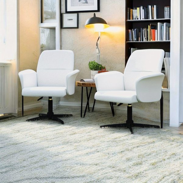 product-open-32c69c5f94b8451a97fe74ca53a292f1-goods Homy Casa Beige Upholstered Chenille Dining Chair, Side Chair, Swivel Adjustable Height Accent Chair Featuring Padded Arms And Iron Legs, Modern Design Suitable for Cafe, Kitchen, Dining Room, Available in Single Piece Or Sets of 2 Or 4