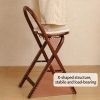 product-open-331a7507650c4523825b8b876a41d3ba-goods 1pc, Bamboo Portable Rattan Folding Stool with Handle, Home Dining Chair, Vintage Style Leisure Chair, Space Saving - Perfect for Restaurant, Living Room, Kitchen, Bar, Dormitory