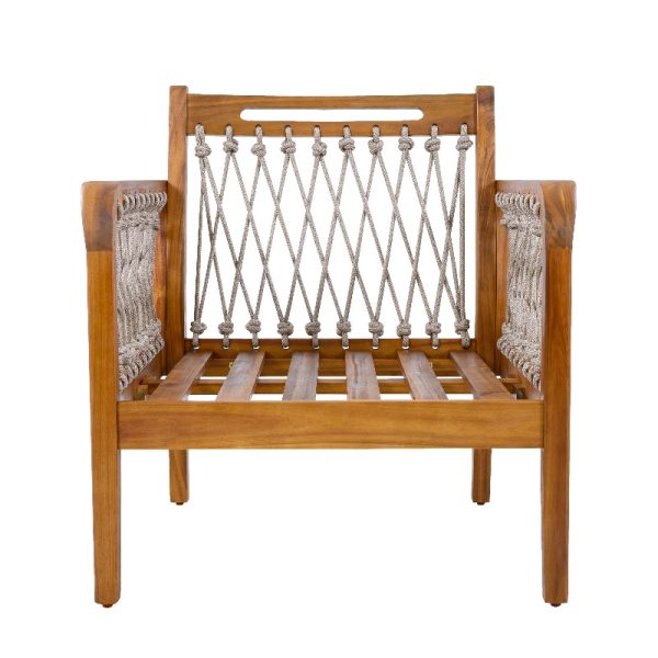 product-open-33814360449d4b7aa34b1117b0c9c88e-goods Outdoor Acacia Club Chair with Handwoven Rope, Teak End