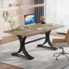 product-open-3393f5ac355a4233a799bb4cc3d7ec30-goods MEGIVEZ 63" Large Modern Executive Home Office Desk - White Wood & Metal Legs, Easy Assembly, 27" Height, 3.2 Cu Ft Storage, No Power Needed, Perfect for Business or Home Workspace, Versatile Workspace, Contemporary Furniture, Sleek Metal Legs