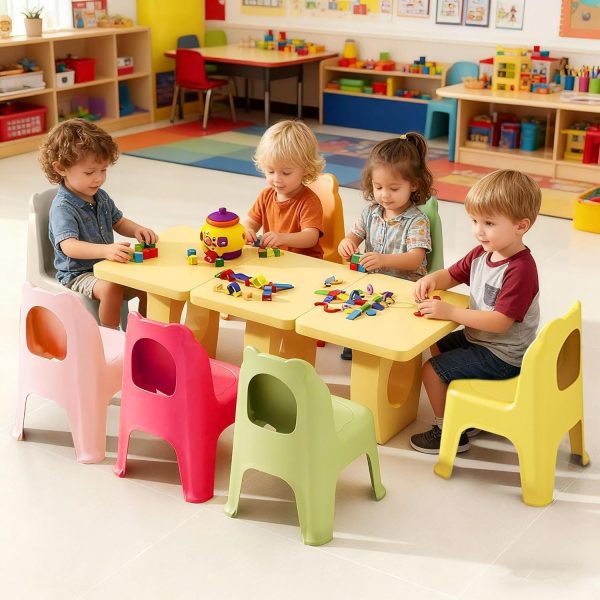 product-open-33d5adbc5e3c45599b4d95e27e4c5a97-goods 11"Stackable School Chairs, 6pcs Kids Plastic Classroom Chairs For Toddlers, Colorful Preschool Chairs For Classroom, Daycare, Room, Playroom (Rainbow, 6/12pcs)