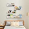 product-open-3405cfab468747abbbdbe4f0e07d4b10-goods 5pcs White Nursery Bookshelves Set - DIY Floating Shelves with 5-Tier Storage (32in, 2x16.5in, 2x10in) - Wall-Mounted Kids Room Shelving Suitable for Nursery, Room, Kids' Room - Easy Assembly, Space-Saving Bookcase