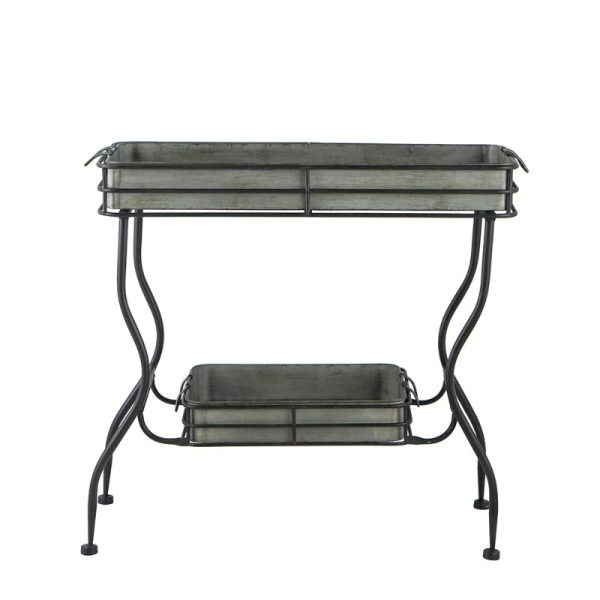 32x15x31' Maggie Galvanized Tray Table Accent Table