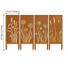 4pcs Rural Reed Dandelion Garden Decoration Screens, Courtyard Decoration, Spring Fence Decoration, Spring Garden Decoration, Outdoor Sculpture Decoration, Garden Privacy Screen