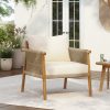 product-open-34bc3cc92a0a4cdd9accec1e0ac6ce2f-goods 28' Modern Outdoor Woven Lounge Chair with Solid Wood Frame And Comfortable Polyester Cushions, Perfect for Patio, Garden, Or Balcony