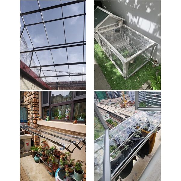 product-open-352a273e7f3c4780a425807b52fa0333-goods 39.37*78.74inch Heavy Duty Waterproof Transparent Clear PVC Tarpaulin | Foldable Thicken Soft Glass Balcony Rain Curtain for Outdoor Greenhouse Plant Tarp to Cover Sun and Rain