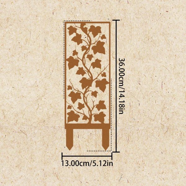 1pc Hand-Welded Wrought Iron Maple Leaf Screens, Rusty Privacy Screens, Garden Screens with Stands, And Garden Decorations Featuring Garden Stands