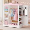 product-open-35a2fe00fa5d4726b26f1d1dcc79e663-goods Kids Armoire with Jewelry Cabinet, Dress up Storage with Mirror and Shelves, Princess Dress Closet and Costumes Wardrobe Closet, Costume Organizer for Bedroom, Kids Room, Girls
