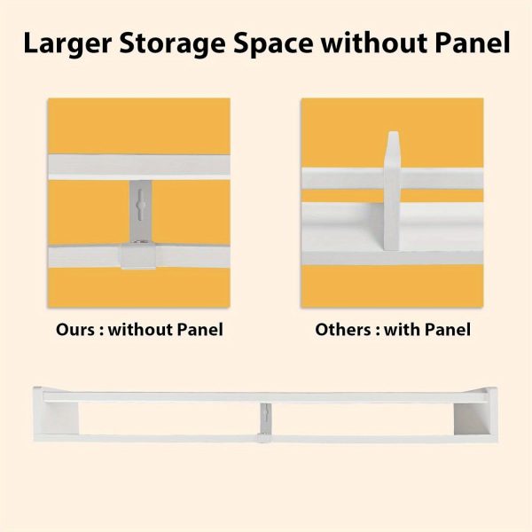 product-open-35a6065672a6410d88bbdb81ee860565-goods 5pcs White Nursery Bookshelves Set - DIY Floating Shelves with 5-Tier Storage (32in, 2x16.5in, 2x10in) - Wall-Mounted Kids Room Shelving Suitable for Nursery, Room, Kids' Room - Easy Assembly, Space-Saving Bookcase