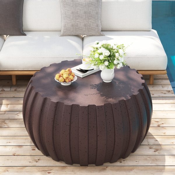 product-open-369f28a74c9e48c2ae87d36a81997bb1-goods 35.43' Modern Waterproof Coffee Table Durable MgO Cement Design Indoor and Outdoor Compatible Brown