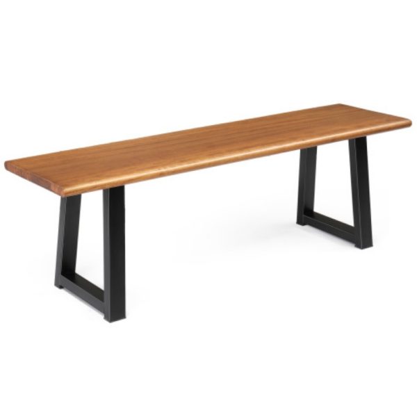 product-open-36ad0f47c3bb47539f8fbccf8e8d33d2-goods Outdoor Bench Measuring 63 Inches by 58 Inches, Featuring Metal Legs And a Rustic Wooden Design, Suitable for Both Indoor And Outdoor Dining on Porches Or Patios