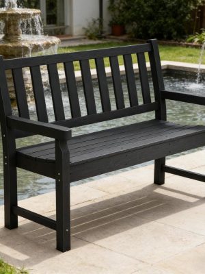 Lawn Curved Bench Park Bench 2-Person Porch Bench Outdoor Bench Lawn Curved Seat