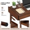 product-open-3875dd4cefee44c0bef19f71a51ef286-goods COSTWAY Extra Long 39.5" Bamboo Computer Desk with 2 Storage Drawers & Open Shelf - Heavy-Duty Writing Desk, Space-Saving Home Office Desk, Natural Brown Finish, Easy Assembly, Sturdy Bamboo Construction for Study, Living Room