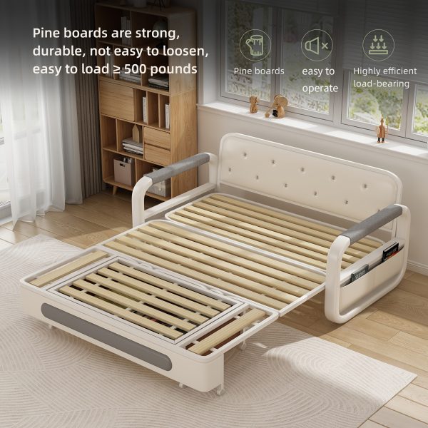 product-open-388cc7bbd81f4beabac142894e2d415e-goods Contemporary Expandable Couch, Dual-Purpose Sofa Bed, Living Room Sofa Featuring Storage Recliner, Convertible Bed Sofa, Gray Fabric Sofa