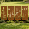4pcs Rural Reed Dandelion Garden Decoration Screens, Courtyard Decoration, Spring Fence Decoration, Spring Garden Decoration, Outdoor Sculpture Decoration, Garden Privacy Screen