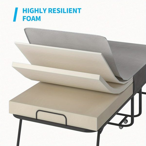 product-open-3926004ee918441a9772ea15edeb2cf9-goods Folding Bed with 4 Inch Memory Foam Mattress, Single Rollaway Bed for Guests, Space Saving Portable Bed with Lockable Wheels, Easy Assembly& Moving, 75 x 31(Standard)