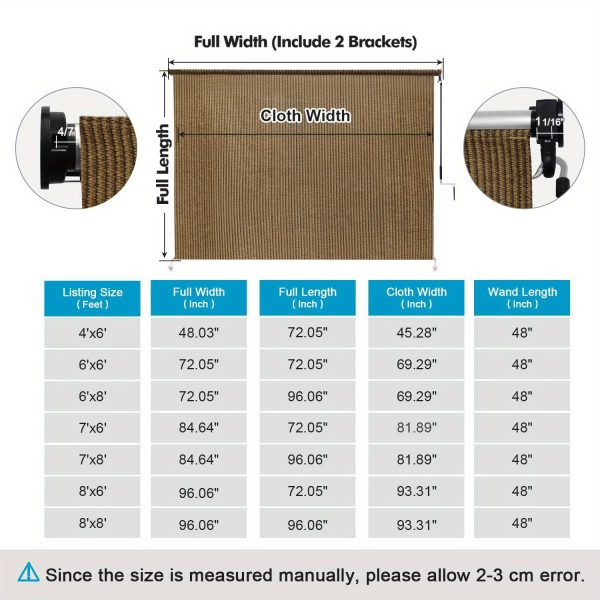 product-open-394e19235b4e40ec882de89c1a8947f3-goods Outdoor Space Roller Shades Package - Effortless Cordless Design Includes 2 Poles + Heavy Duty Shade Cloth
