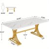 product-open-398fb71773d443a29c7beea9fd60cb30-goods MEGIVEZ 63" Large Modern Executive Home Office Desk - White Wood & Metal Legs, Easy Assembly, 27" Height, 3.2 Cu Ft Storage, No Power Needed, Perfect for Business or Home Workspace, Versatile Workspace, Contemporary Furniture, Sleek Metal Legs