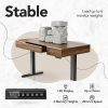 Recording studio furniture Electric Standing Desk with 3 Drawers, 48 Inches Height Adjustable Stand Up Desk, Whole-Piece Board Computer Workstation with 4 Memory Height Settings, Black Walnut