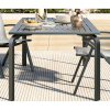 71-Inch Rectangular Aluminum Outdoor Dining Table Designed for Patios, Featuring an Umbrella Hole, Resistant to Weather And Rust, Accommodating 6 to 8 Individuals for Backyard And Deck Use