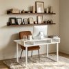 product-open-3b0ea01498384d168eff54a2260a813f-goods 43' Computer Desk with Storage Shelf, Modern Writing Desk with Ergonomic Notch, Stable Steel Frame Workstation for Home Office, Study, Gaming, Quick Assembly, Supports 165 LBS