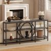product-open-3c36d9e287db44c98f76a089dc5d99aa-goods Industrial Farmhouse Console Table - Extra Long 66.9 Inch Narrow Sofa Table with 3-Tier Reclaimed Wood Shelves & Sturdy Metal Frame, Space-Saving Storage Cabinet for Entryway, Hallway, Living Room - Easy Assembly, 50lb/Shelf Capacity, Entryway Organizer | Industrial Chic | Elevated Metal Legs