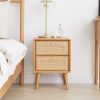 product-open-3da016c6b5ec467fb2313c2fc24b37af-goods Pure Solid Wood Bedside Cabinet Modern Easy Nightstands North America Oak Bedside Cabinet Nordic Bedroom Solid Oak Storage Cabinet 15.75inch