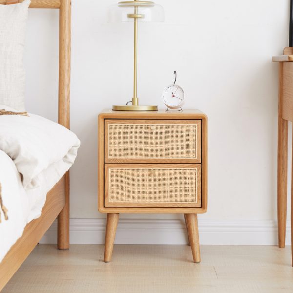 product-open-3da016c6b5ec467fb2313c2fc24b37af-goods Pure Solid Wood Bedside Cabinet Modern Easy Nightstands North America Oak Bedside Cabinet Nordic Bedroom Solid Oak Storage Cabinet 15.75inch