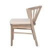 product-open-3e2418442e3d498fb788698f09765316-goods Outdoor Dining Chairs Set of 2, Acacia Wood Patio Chairs with Cream Washable Cushion, for Backyard, Poolside, Garden, Light White