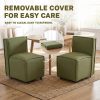 product-open-3e2b3a8b5cdf471d8b87d6ec67f73b64-goods Set of 2 Modern Dining Chairs with Casters Armless Rolling Dining Chairs with Rollers for Kitchen and Dining Room, Removable Cover, Minimalist Style, Specific Style