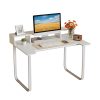 product-open-3ec1ceff4be4459d8d46b01fc66179d1-goods 43' Computer Desk with Storage Shelf, Modern Writing Desk with Ergonomic Notch, Stable Steel Frame Workstation for Home Office, Study, Gaming, Quick Assembly, Supports 165 LBS