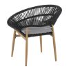 [Outdoor Wicker Papasan] Set of 2 Cyril Outdoor Wicker Papasan Chair With Teak Legs & Dark Gray Faux Rattan Frame - -Weather Suitable for,, Poolside Furniture - Cushioned Seating, Low-Maintenance Wipeable for /Outdoor Use