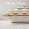 Outdoor Pillows 2pcs Set with InsertWave Pattern Outdoor Cushion (17.72inch) Features a Seamless Design of Wavy Lines in Pastel Colors, Creating a Retro-inspired Aesthetic. Versatile as a Seat or Backrest, Perfect for Patios, Gardens, or Lounges. D