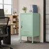 product-open-3f55bcd8a03c4d45972ccc4b97ebd018-goods Metal Office Filing Cabinet, Lockable Storage Cabinet with 2 Adjustable Shelves for Documents, Modern Steel Side Table with Lock for Home Office, Bedroom Nightstand, Secure Ventilated Locker