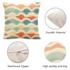 Outdoor Pillows 2pcs Set with InsertWave Pattern Outdoor Cushion (17.72inch) Features a Seamless Design of Wavy Lines in Pastel Colors, Creating a Retro-inspired Aesthetic. Versatile as a Seat or Backrest, Perfect for Patios, Gardens, or Lounges. D