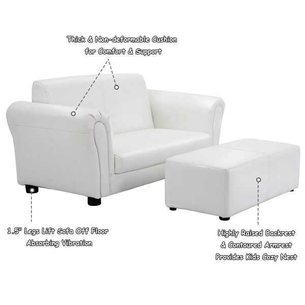 product-open-402e0fda76284379bb0bd2d4974e6472-goods COSTWAY Sofa Set with Two Seats, Armrests, And Footstool, Certified for Safety