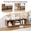 product-open-43460e5bd436498d883176577d44ed3a-goods LIFEZEAL 47.5" Modern TV Stand for 55-Inch TVs with Heavy-Duty Metal Legs & Engineered Wood Construction, 2-Tier Storage Shelves & Open/Enclosed Cabinets, Adjustable Height Feet, 200lb Capacity Entertainment Center Media Console for Living Room & Be