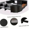[Outdoor All Weather Sofa] Patio Rattan Sofa Set Spa Surround Spa Frame With Storage Spaces, Outdoor All Weather Round Conversation Sofa Set With Acacia Wood Seats And Waterproof Cushion, Free Combination